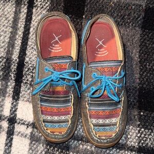 Twisted X serape moccasins